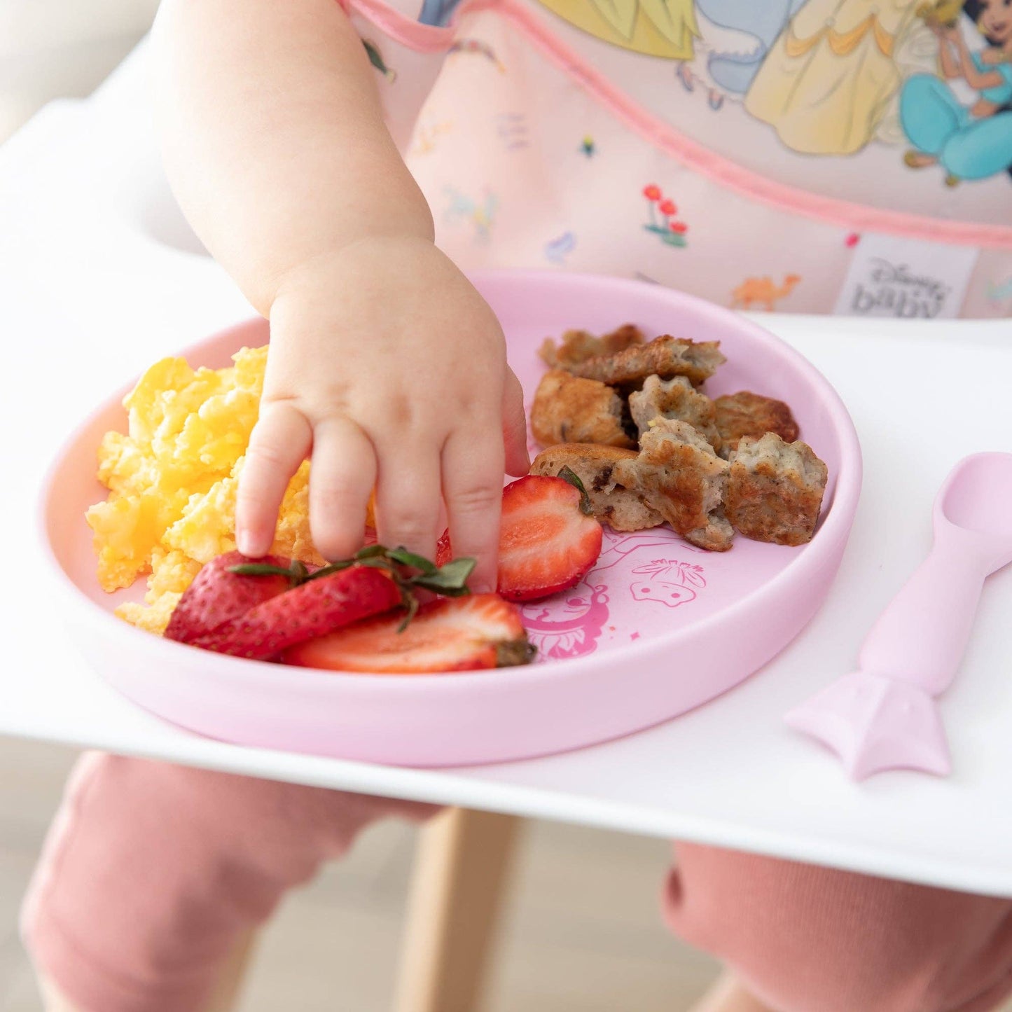 Bumkins Silicone Plate + Spoon Set: Disney Princess