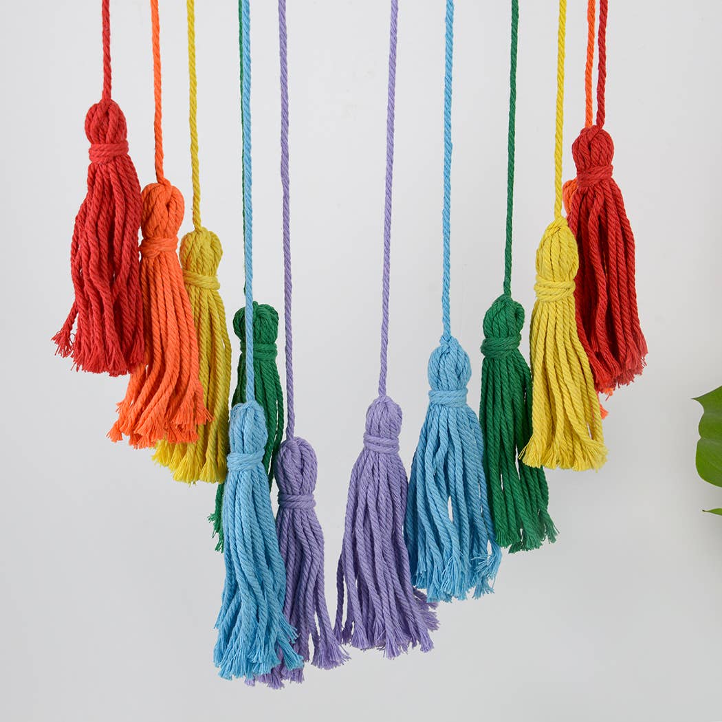 Macrame Rainbow Tassel Wall Hanging Decor: A