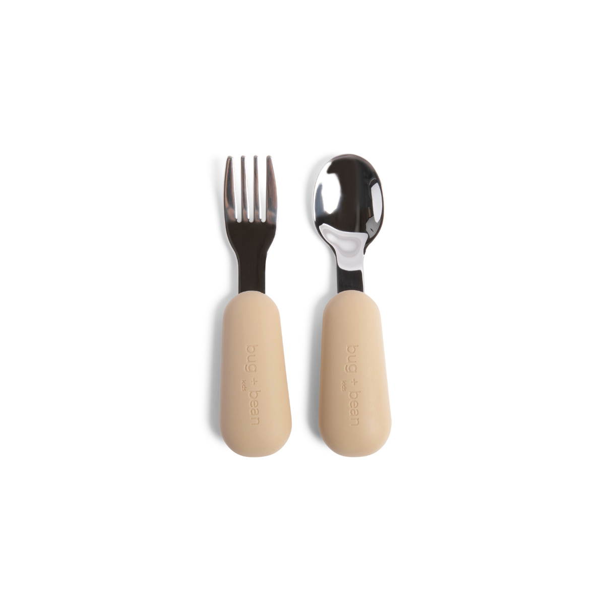 Bug + Bean First Utensil Set I Fork and Spoon: Pebble