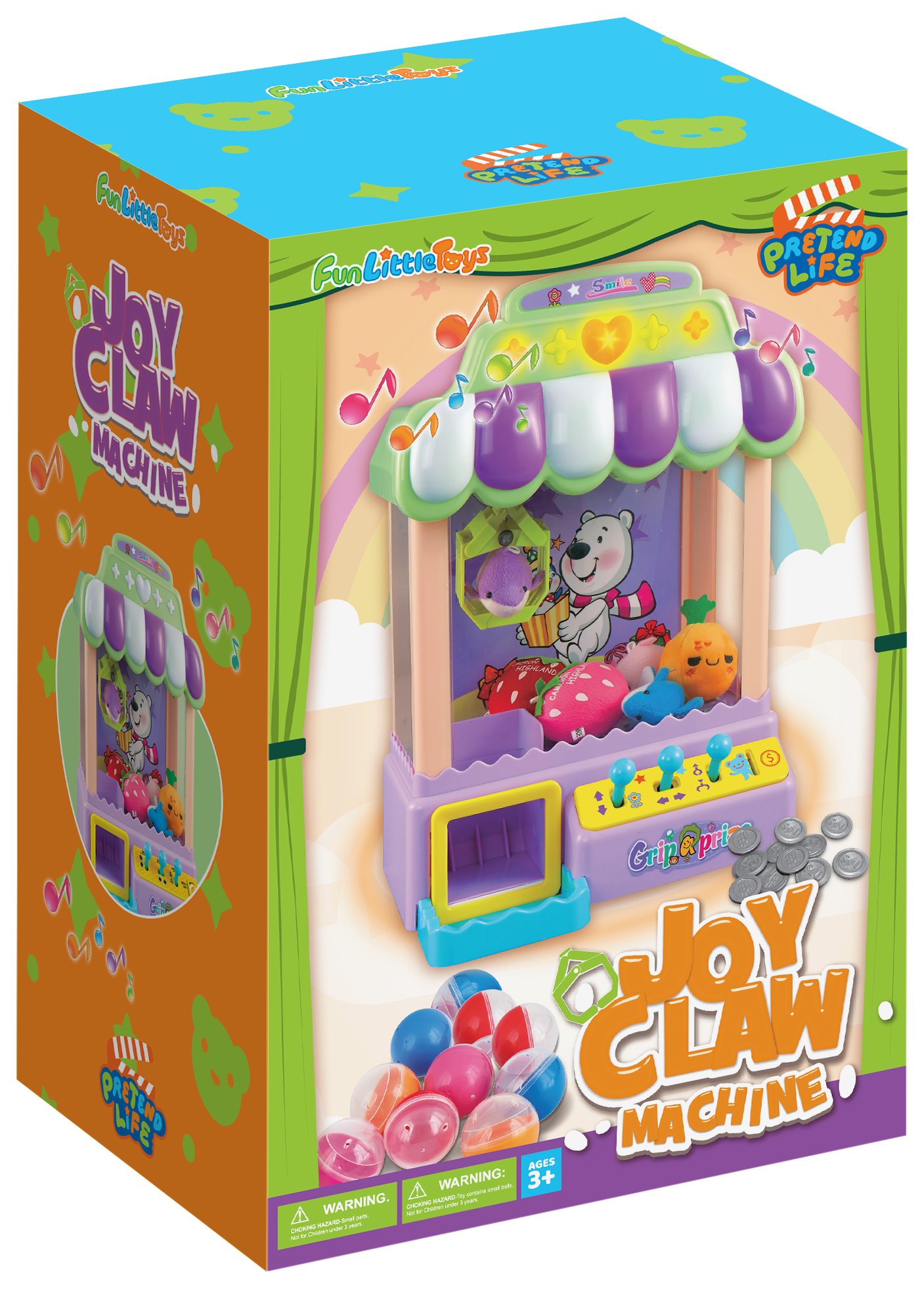 Fun Little Toys Mini Claw Machine Game Toy with Light and Sounds