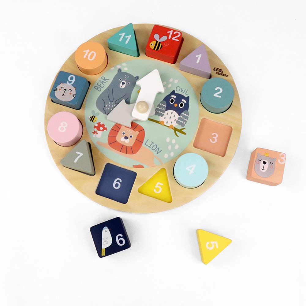 Leo & Friends Shape Sorting Clock