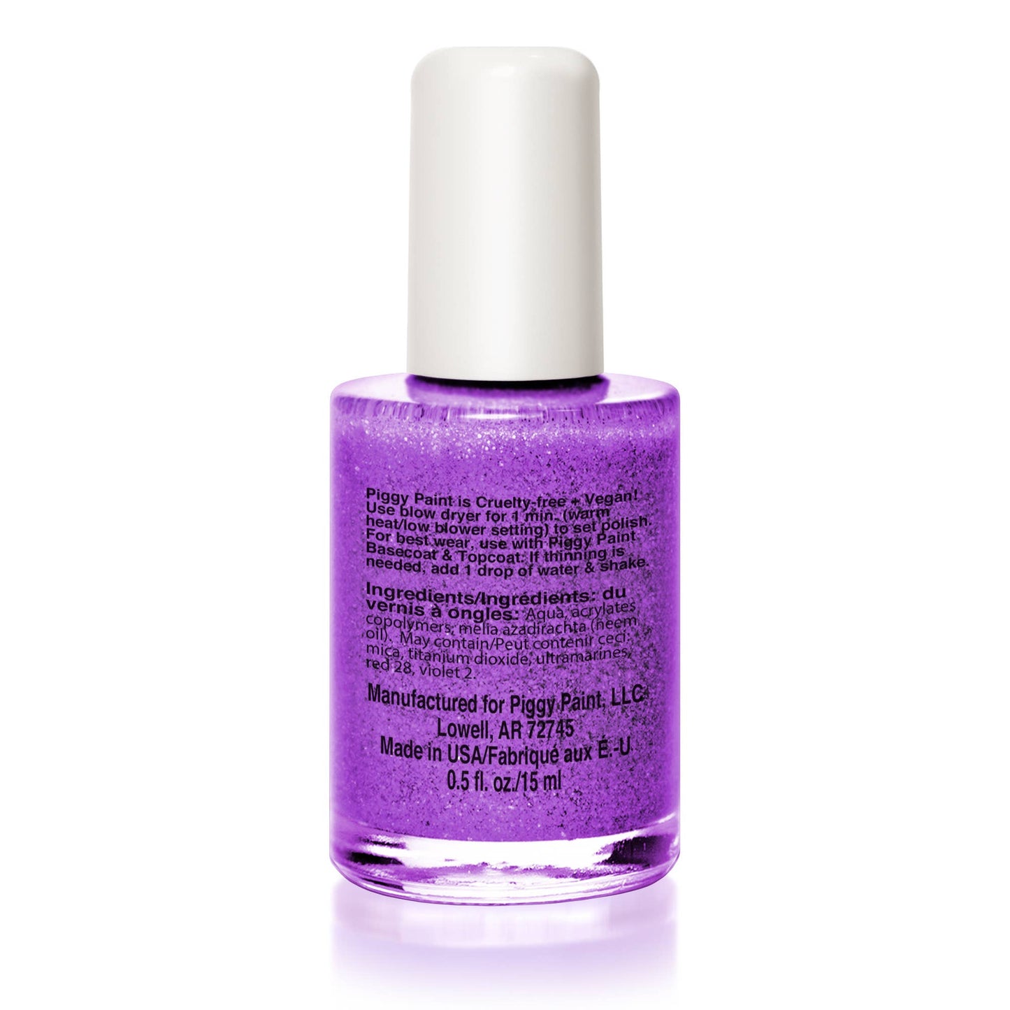 Piggy Paint Let's Jam Bright Purple Glitter Kid's Nail Polish