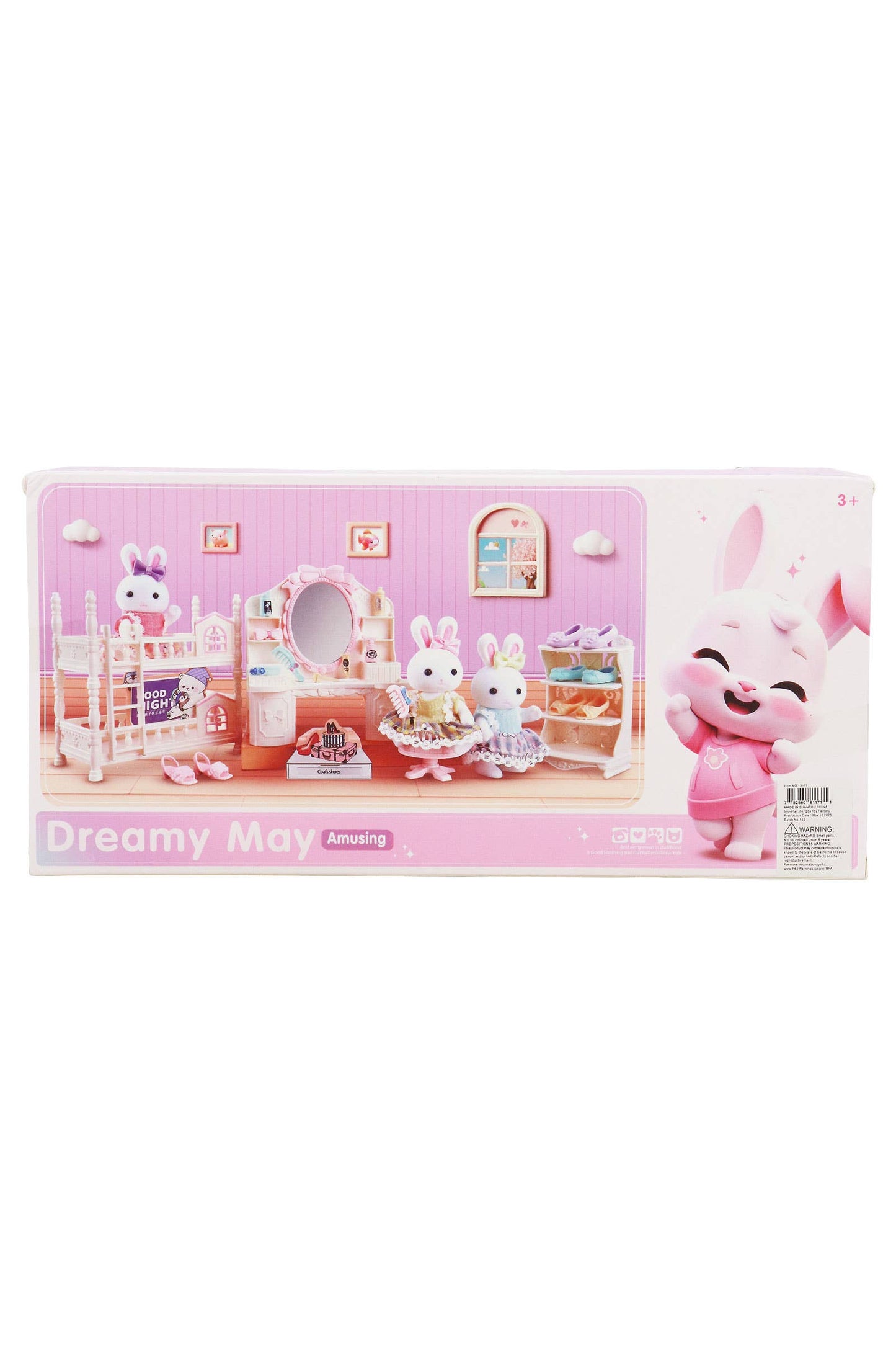 Dreamy May Bunny Bunk Bed Shoe Cabinet Playset