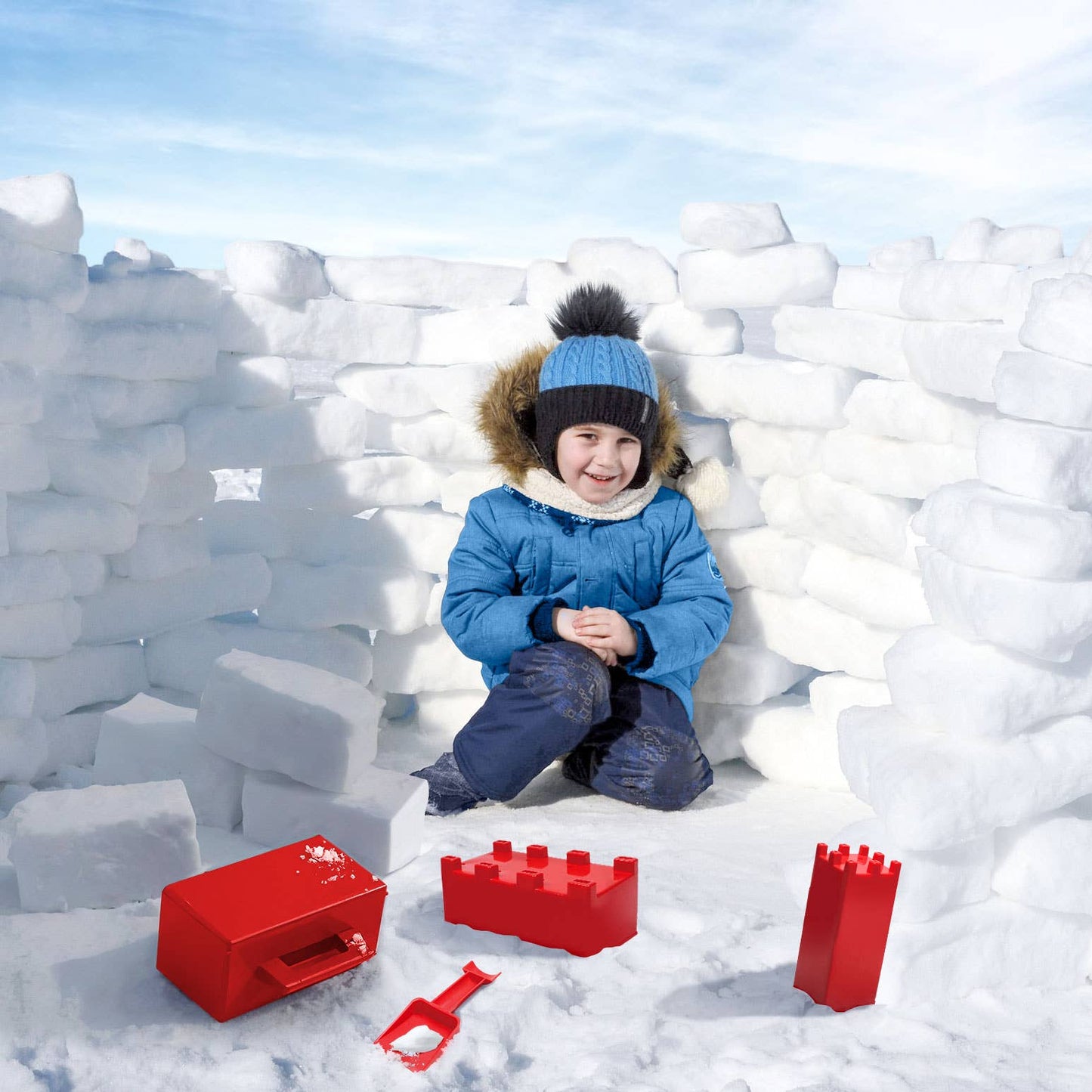 Fun Little Toys 4 Pcs Snow Fort/Sand Castle Building Blocks