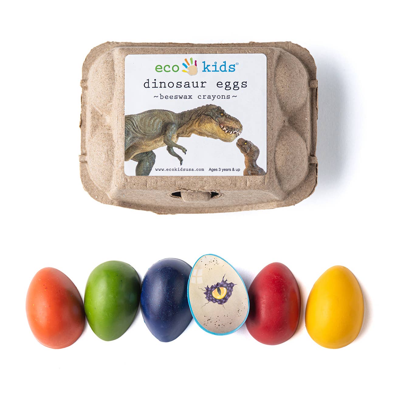 Eco Kids Beeswax crayons - dinosaur eggs - case