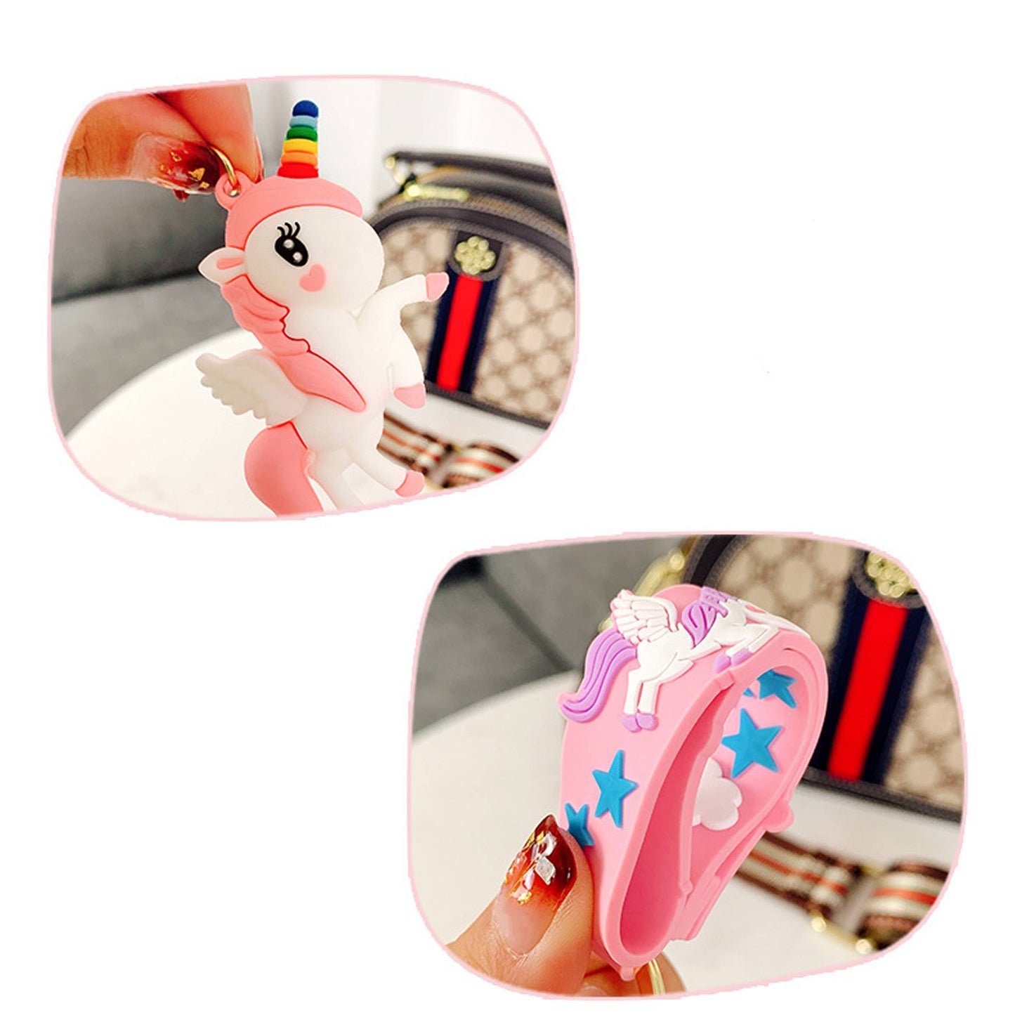 JSblueridge Cute Unicorn 3D Silicone Keychain in Bulk