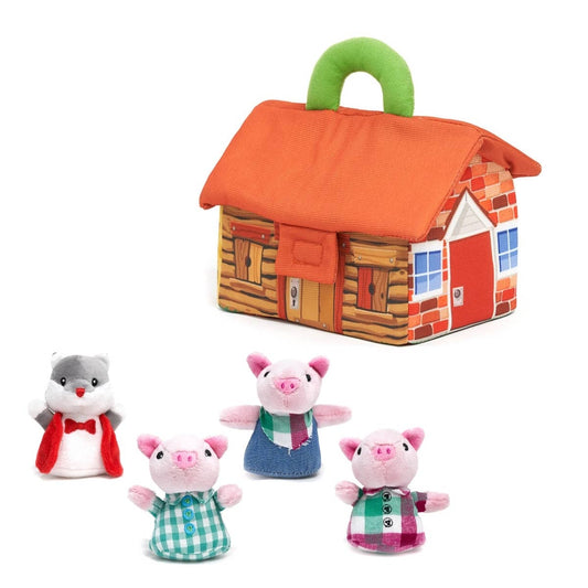 Cuddle Barn Three Little Pigs Storytime Playset (Soft Kids Plush Toy)