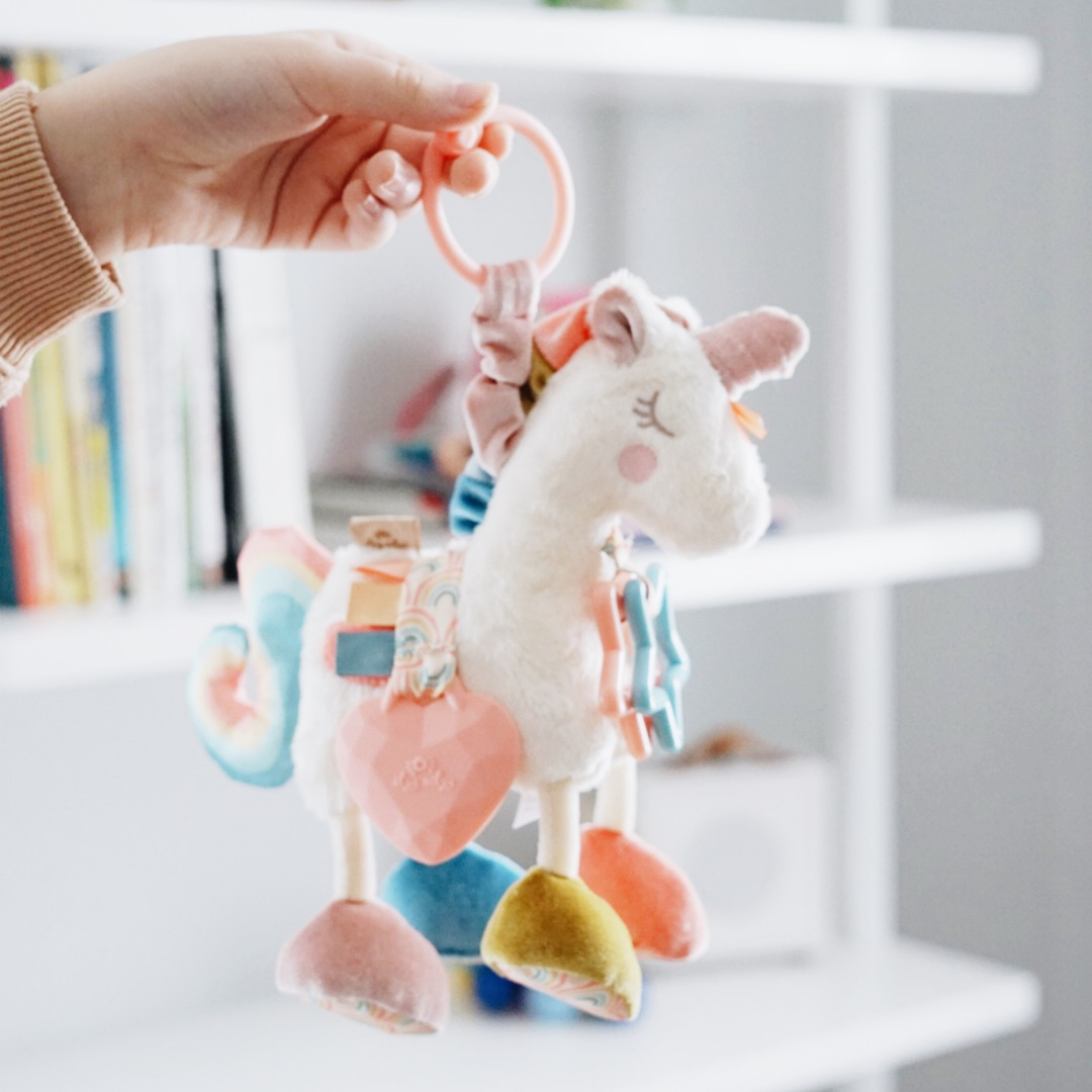 Itzy Ritzy Friends Link & Love™ Activity Plush with Teether Toy: Unicorn