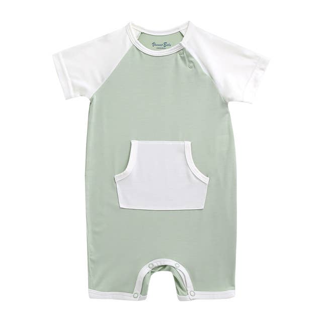 Vaenait Baby Smile Mint Baby Bamboo Romper: Mint