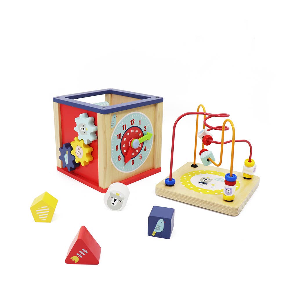 LEO & FRIENDS Wooden Activity Toy for 1, 2 Year-Old-Girls