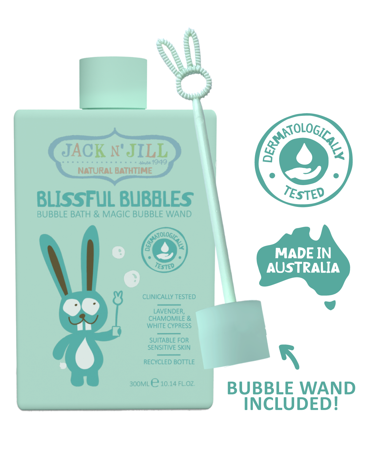 Jack N' Jill Bubble Bath with Bubble Wand - Natural 300mL