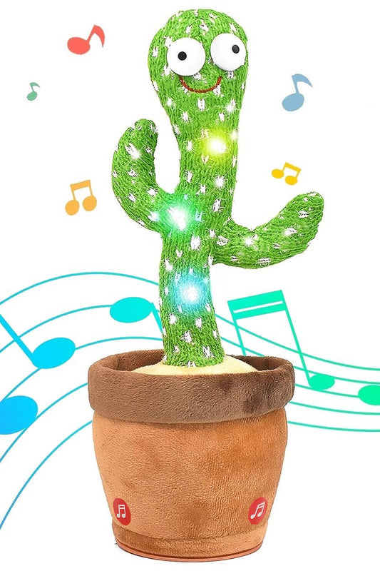 Cactus Sound Mimicking LED Dancing Plush Toy - USB
