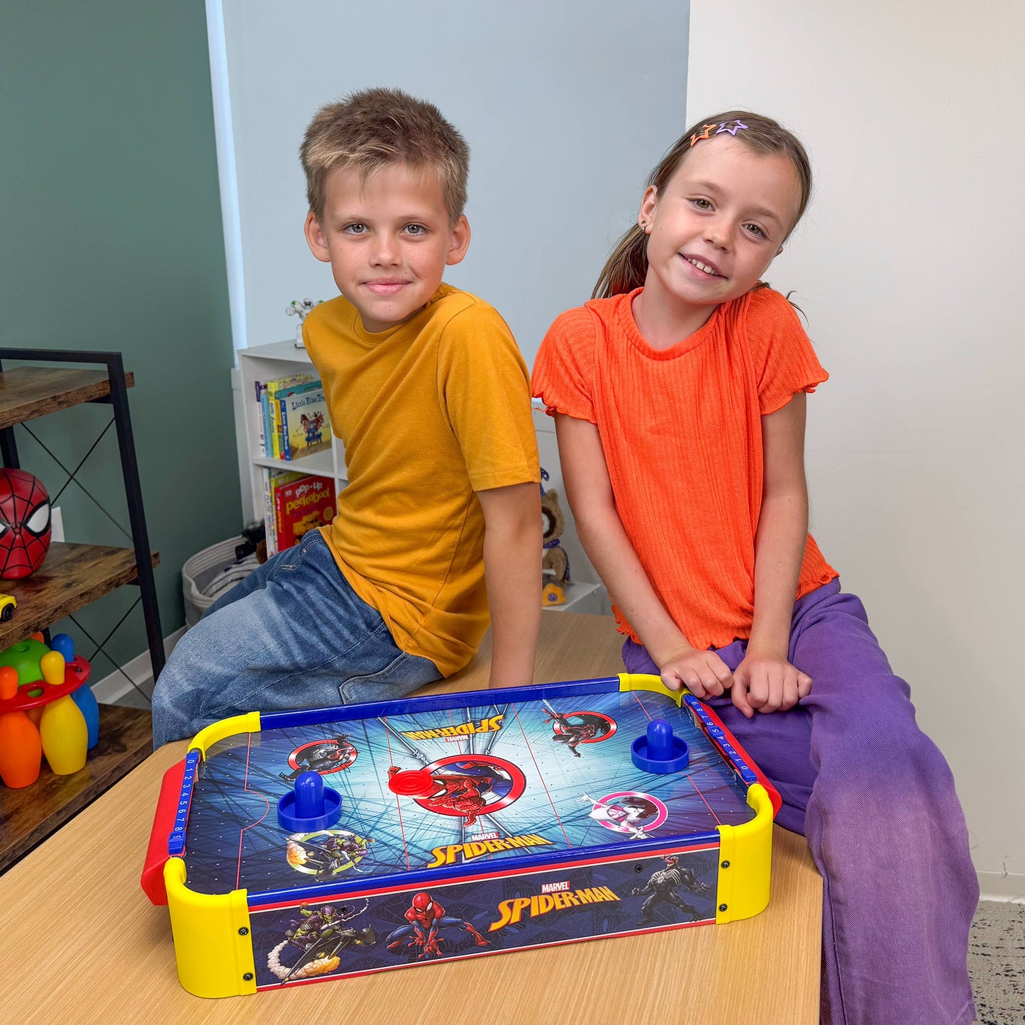 Marvel Spider-Man Electric Tabletop Air Hockey (Wood)
