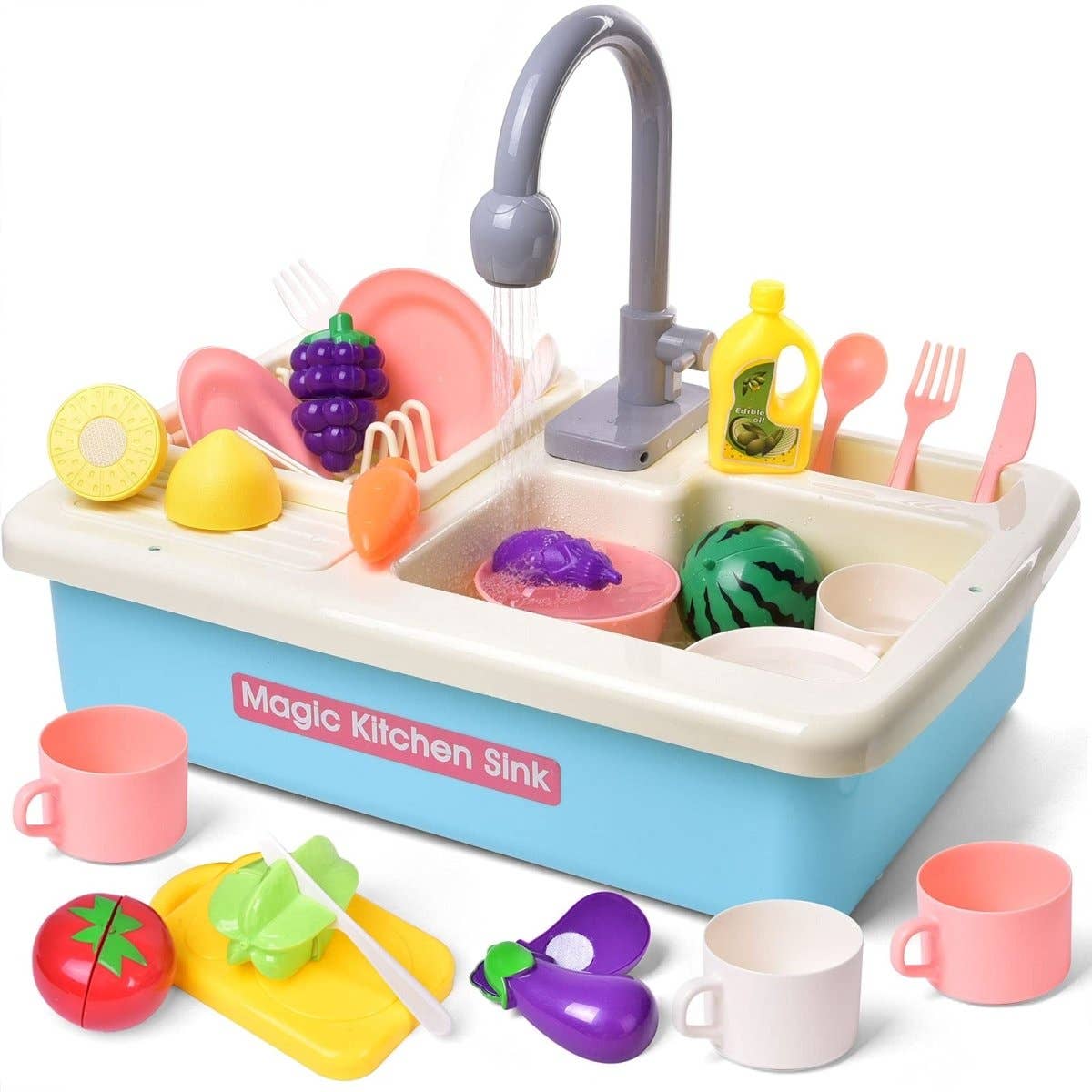 Fun Little Toys Pretend Play Sink Toys Include Play Food