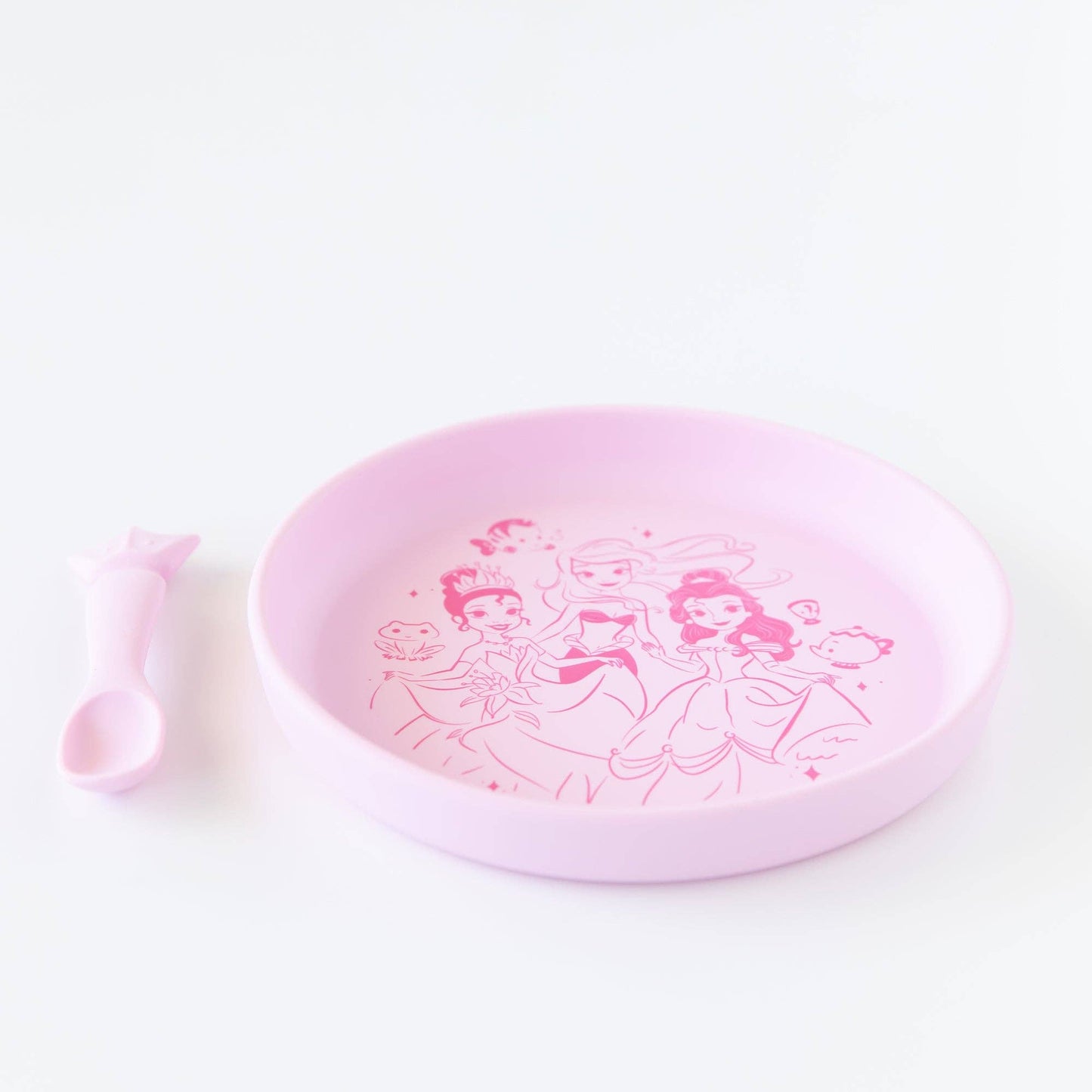 Bumkins Silicone Plate + Spoon Set: Disney Princess