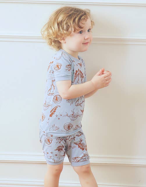 Vaenait Bamboo Dinosaur Museum Short Sleeve PJs