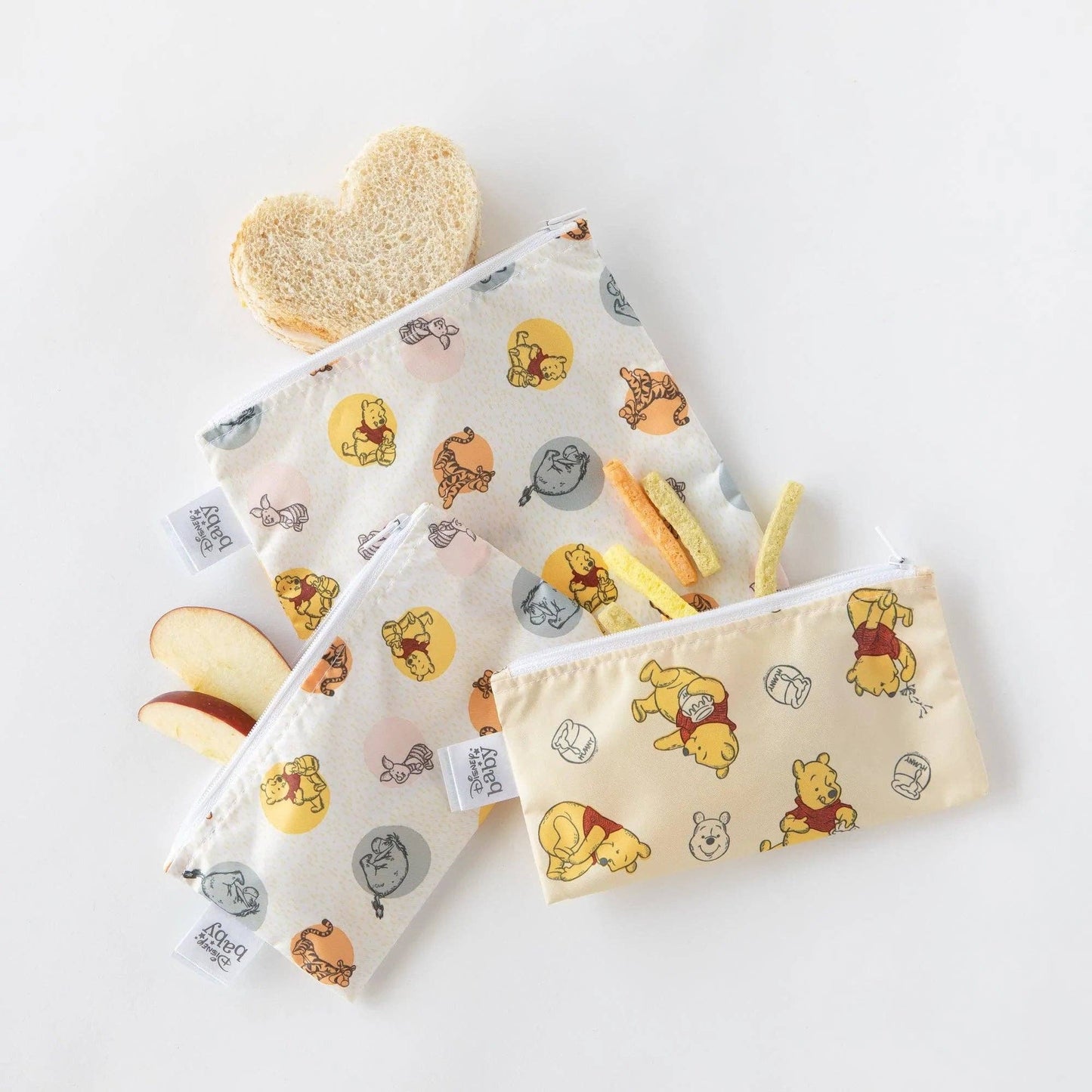 Bumkins Reusable Snack Bag, 3-Pack: Pooh Bear and Friends