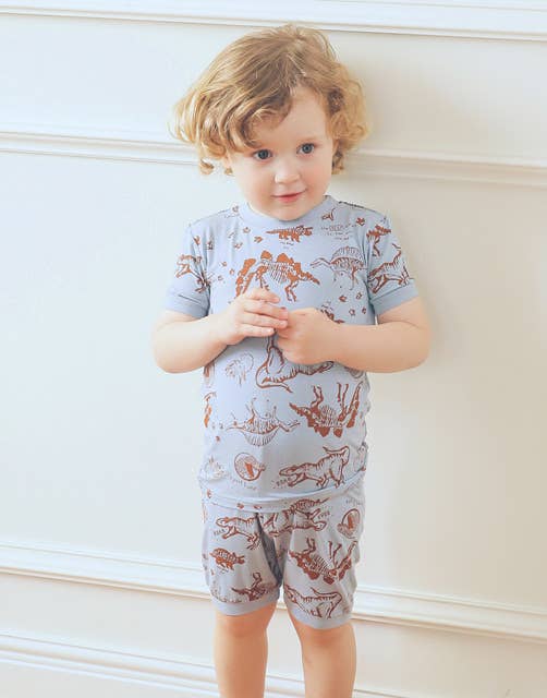 Vaenait Bamboo Dinosaur Museum Short Sleeve PJs