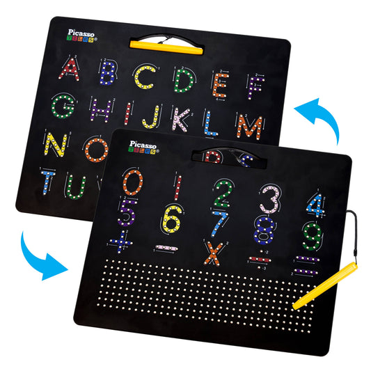 Picasso Tiles Alphabet and Number Magnetic Double-Sided Drawing Board