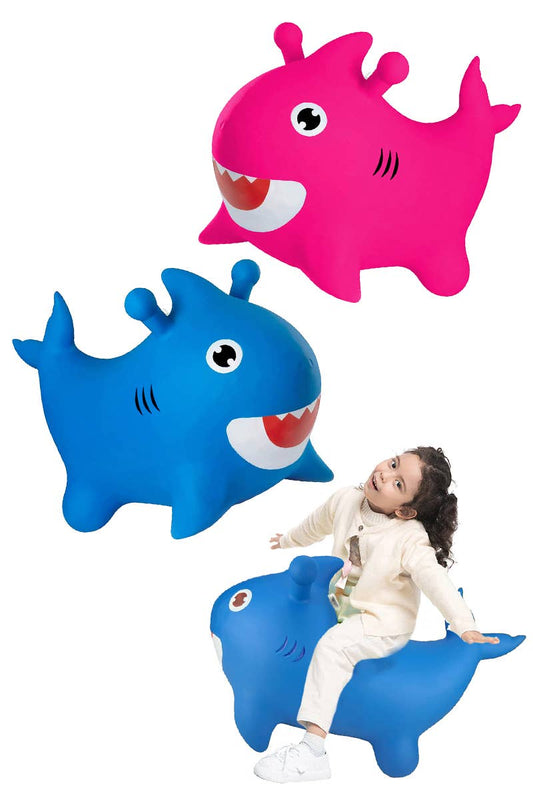 Kids Jumbo Shark Noise LED Inflatable Hopper Toy