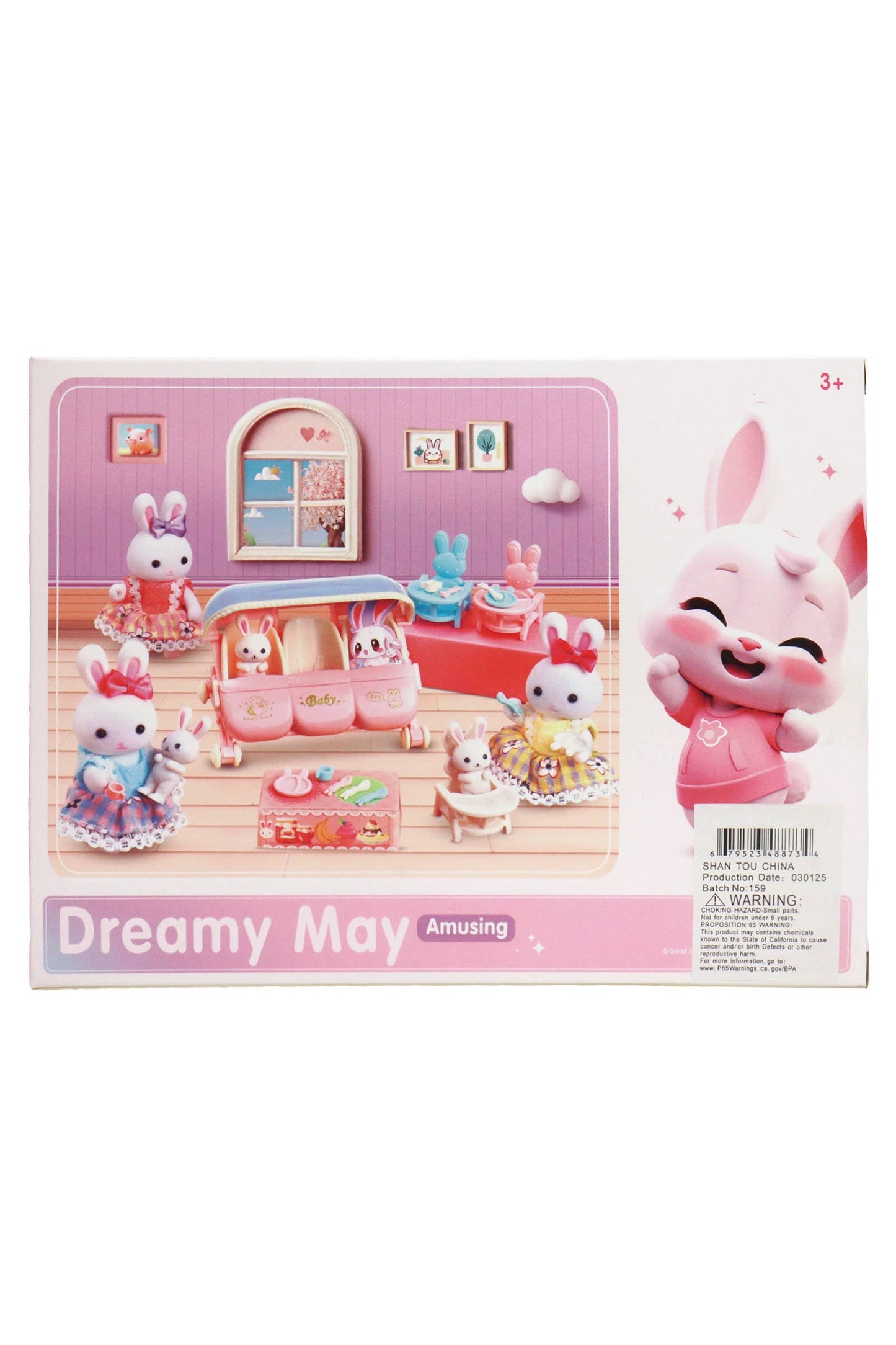 Mini Bunny Rabbit Pretend Babysitting Play Set