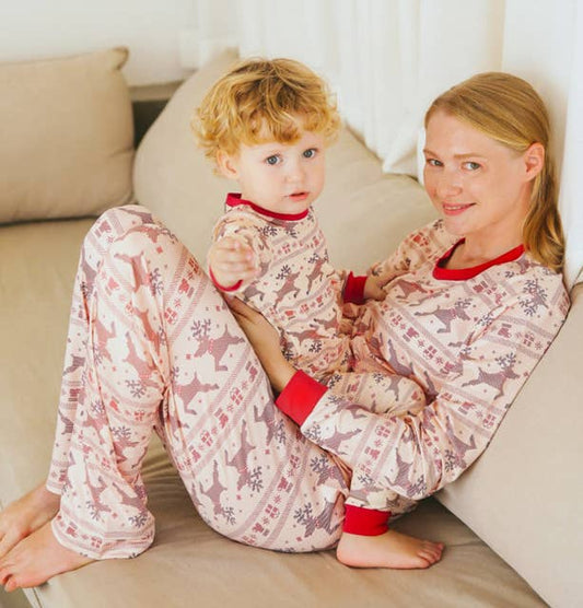 Noel Beige Family Women Christmas Long Sleeve PJs