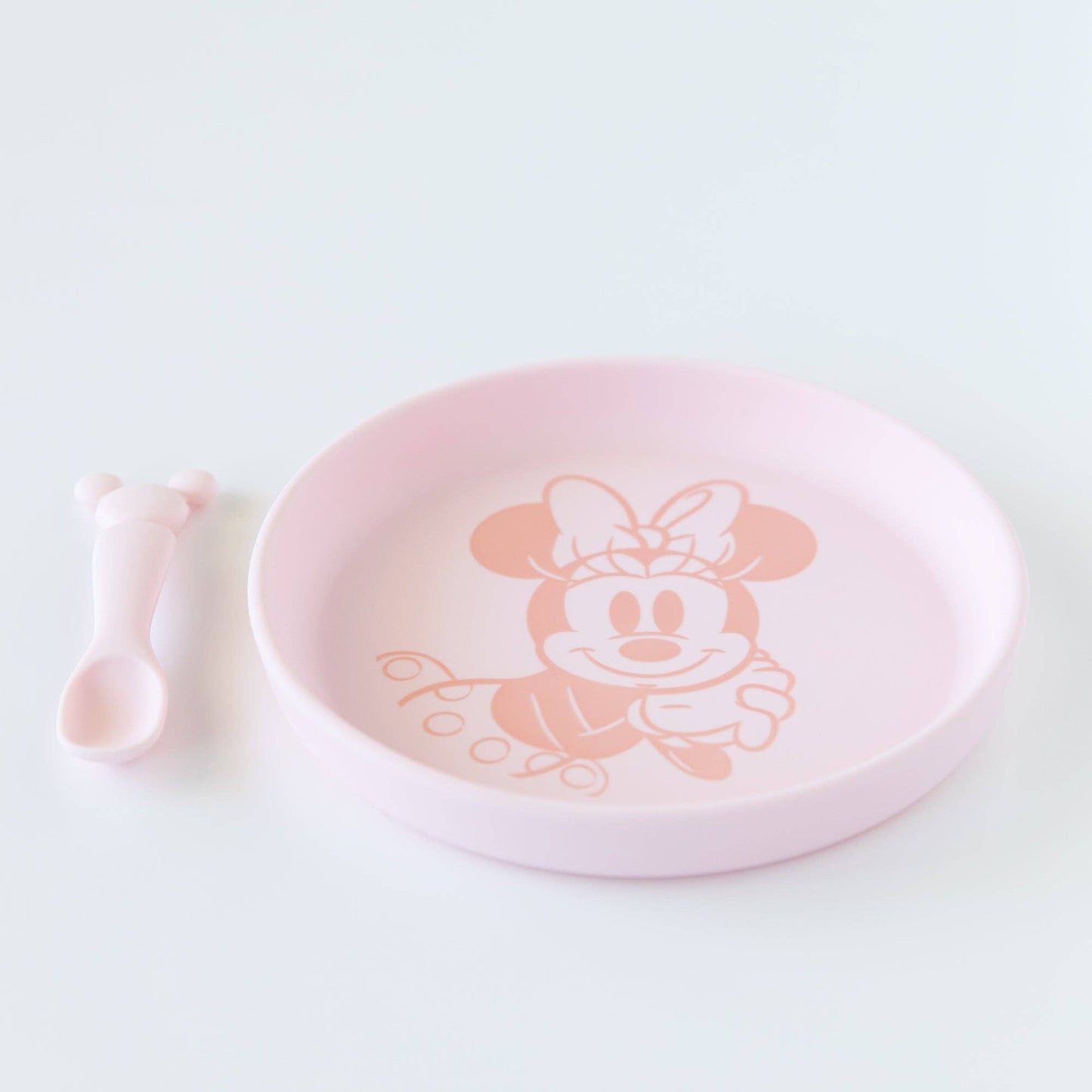 Bumkins Silicone Plate + Spoon Set: Disney Minnie Mouse