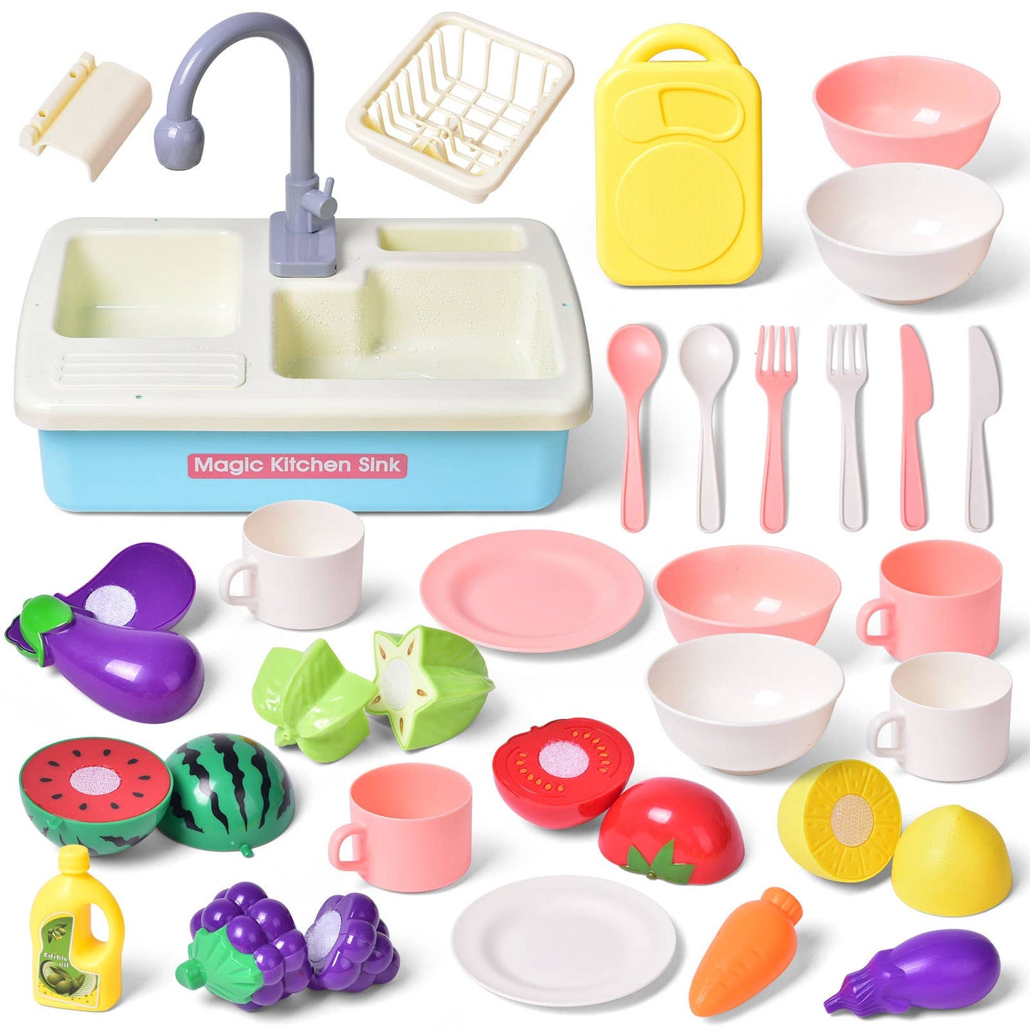 Fun Little Toys Pretend Play Sink Toys Include Play Food