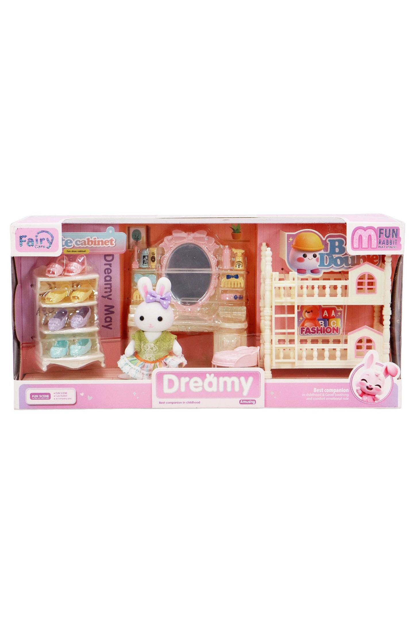 Dreamy May Bunny Bunk Bed Shoe Cabinet Playset