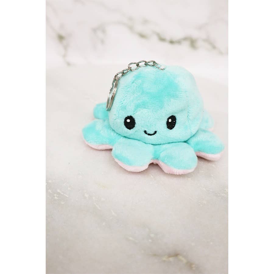 Reversible Octopus Plushie Key Chain: MIX COLOR / ONE