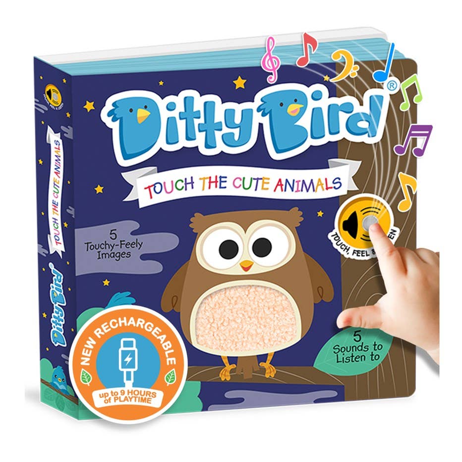 Ditty Bird First Sensory Book Montessori Cute Animals USB-C