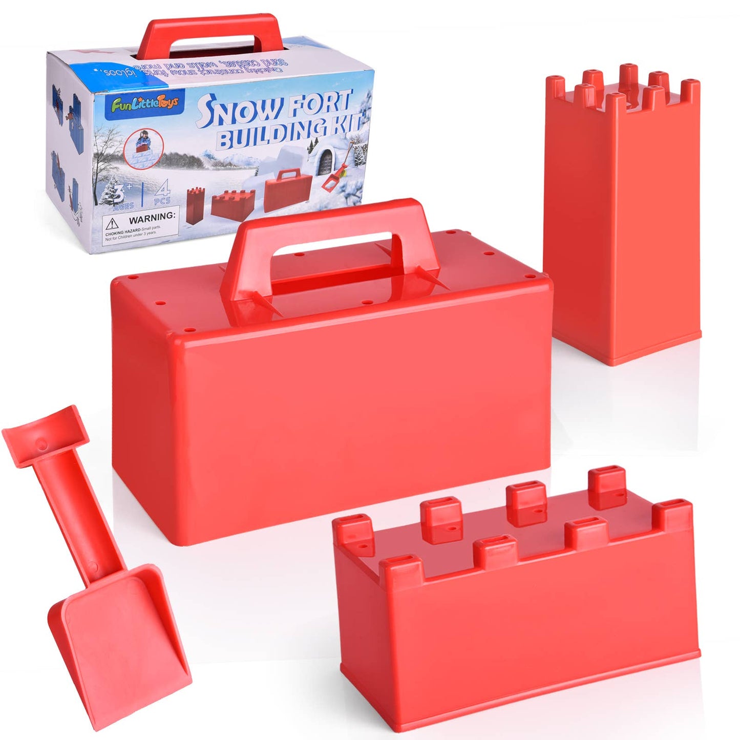 Fun Little Toys 4 Pcs Snow Fort/Sand Castle Building Blocks