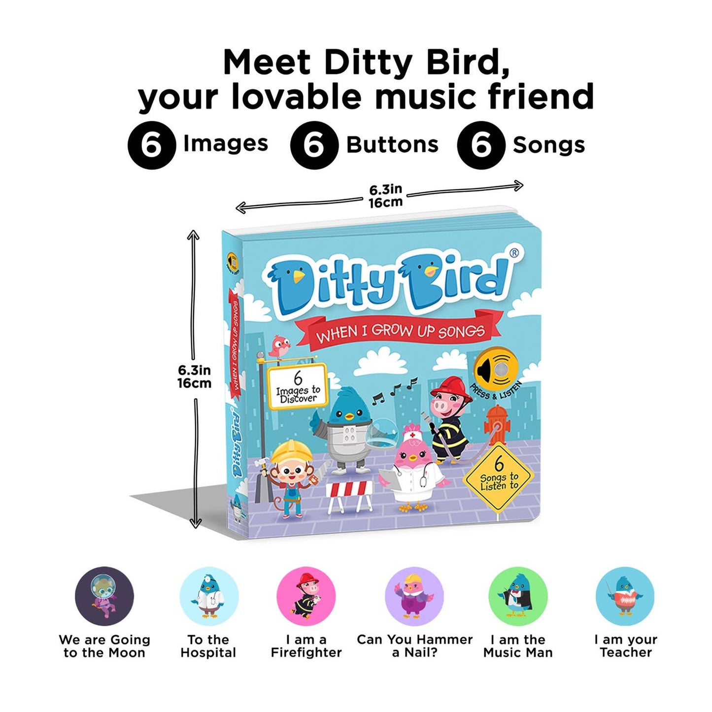 Ditty Bird When I Grow Up Songs-Fireman, Astronaut |  USB-C