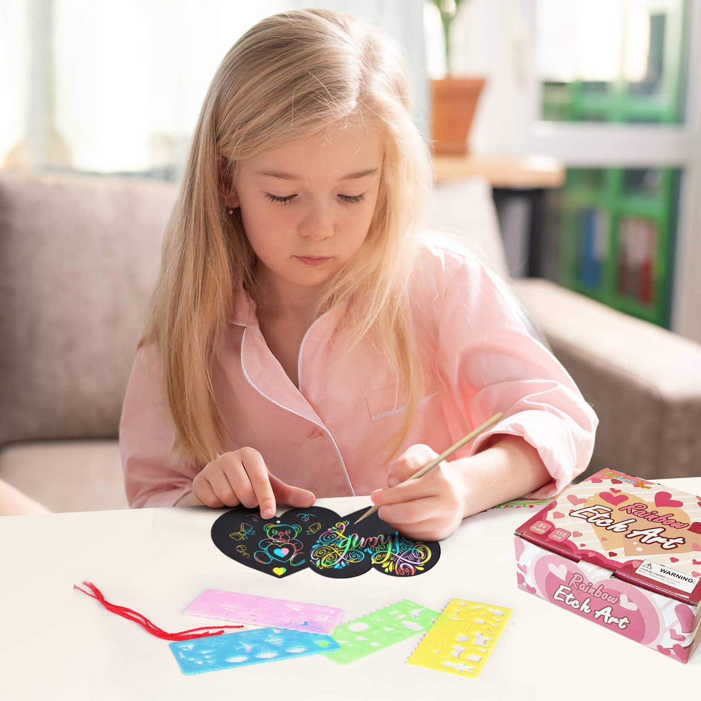 Fun Little Toys 42PCS Rainbow Magic Scratch Paper