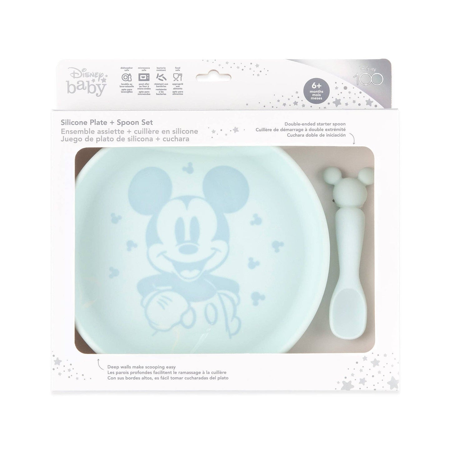 Bumkins Silicone Plate + Spoon Set: Disney Mickey Mouse