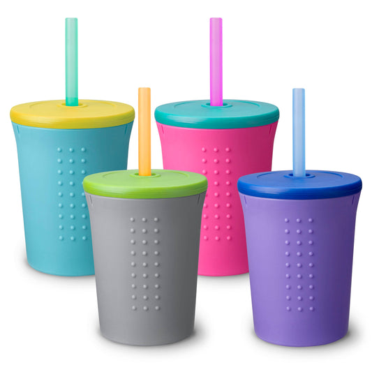 Gosili 12 oz Silicone Straw Kids Cup