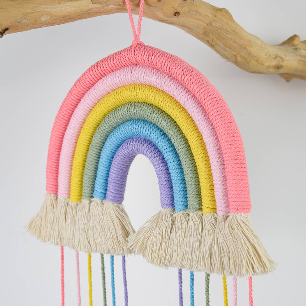 Macrame Rainbow Tassel Wall Hanging Decor: A