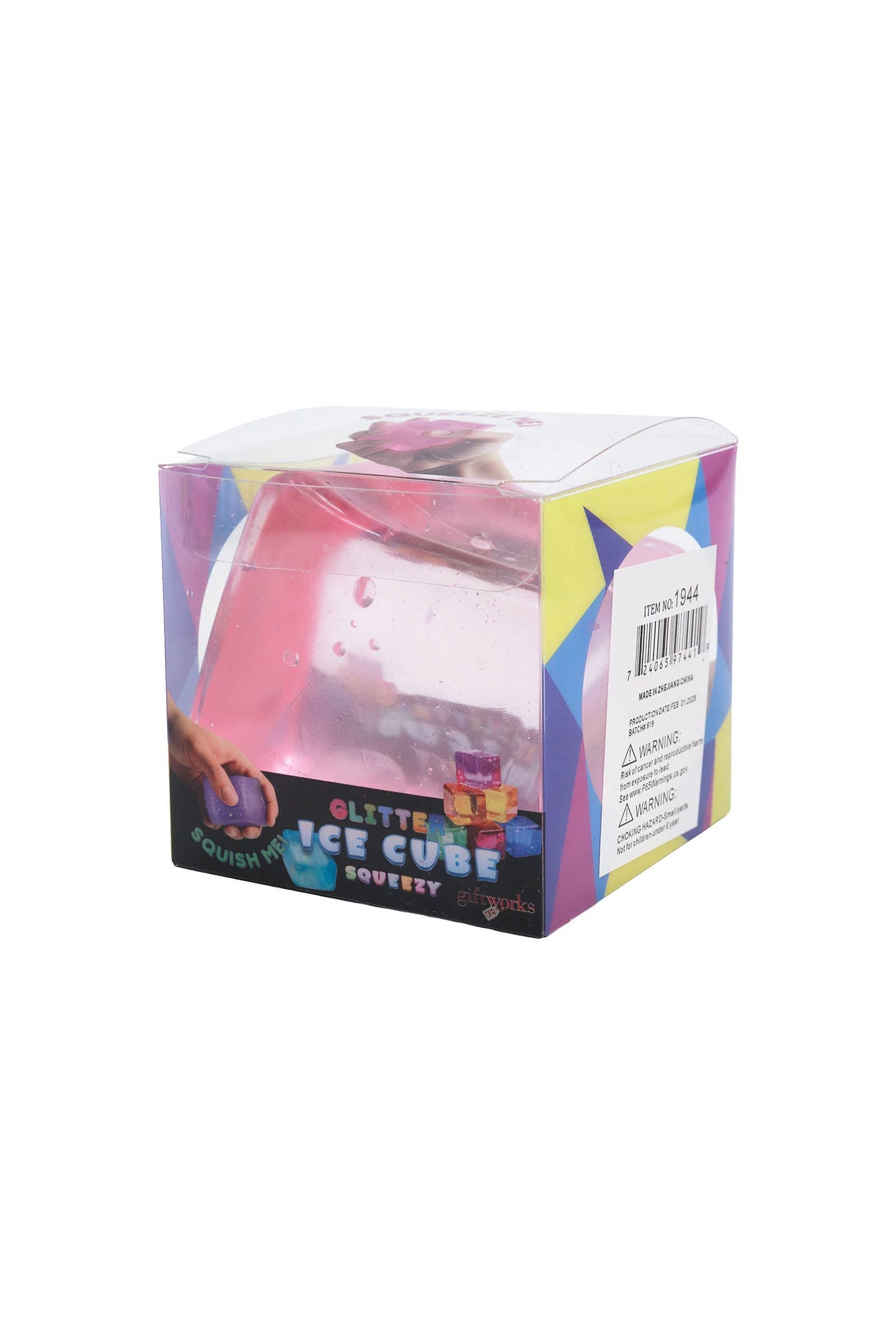 Clear Colorful Cube Maltose Putty Filled Squishy - PVC Box