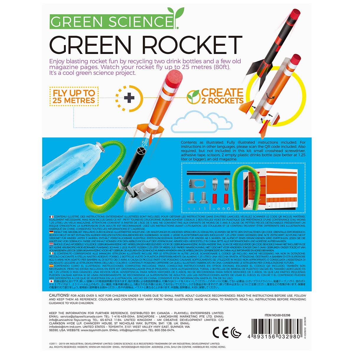 Toysmith 4M Green Science Rocket Kit - STEM