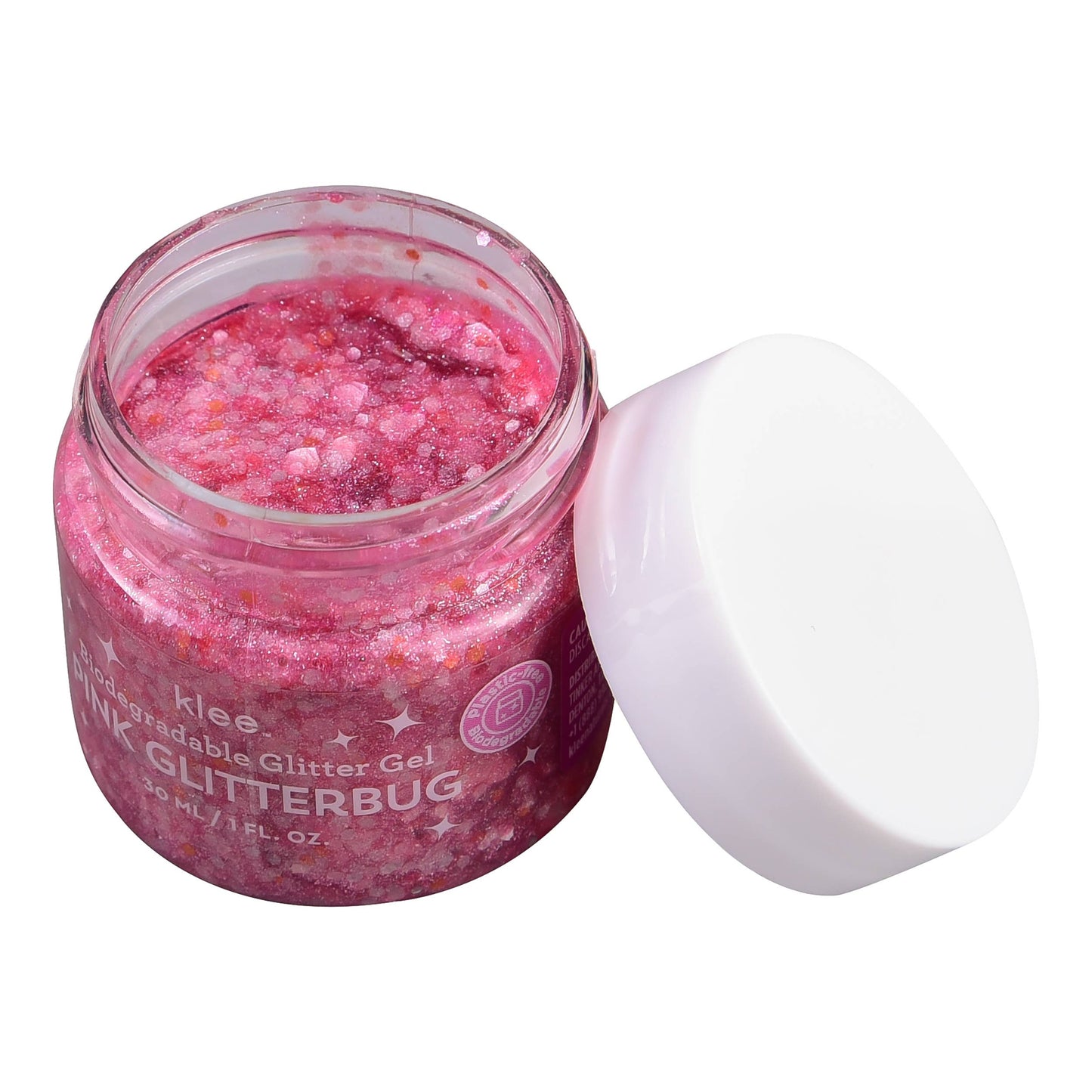 Klee Pink Glitterbug - Klee Biodegradable Glitter Gel, 1 oz