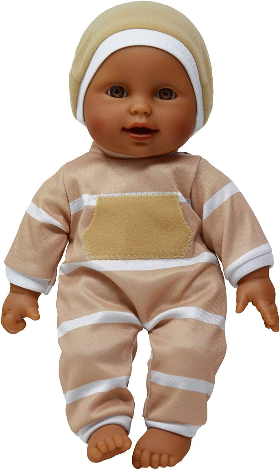 The New York Doll Collection 11" Doll Striped W/ Pacifier: Caucasian