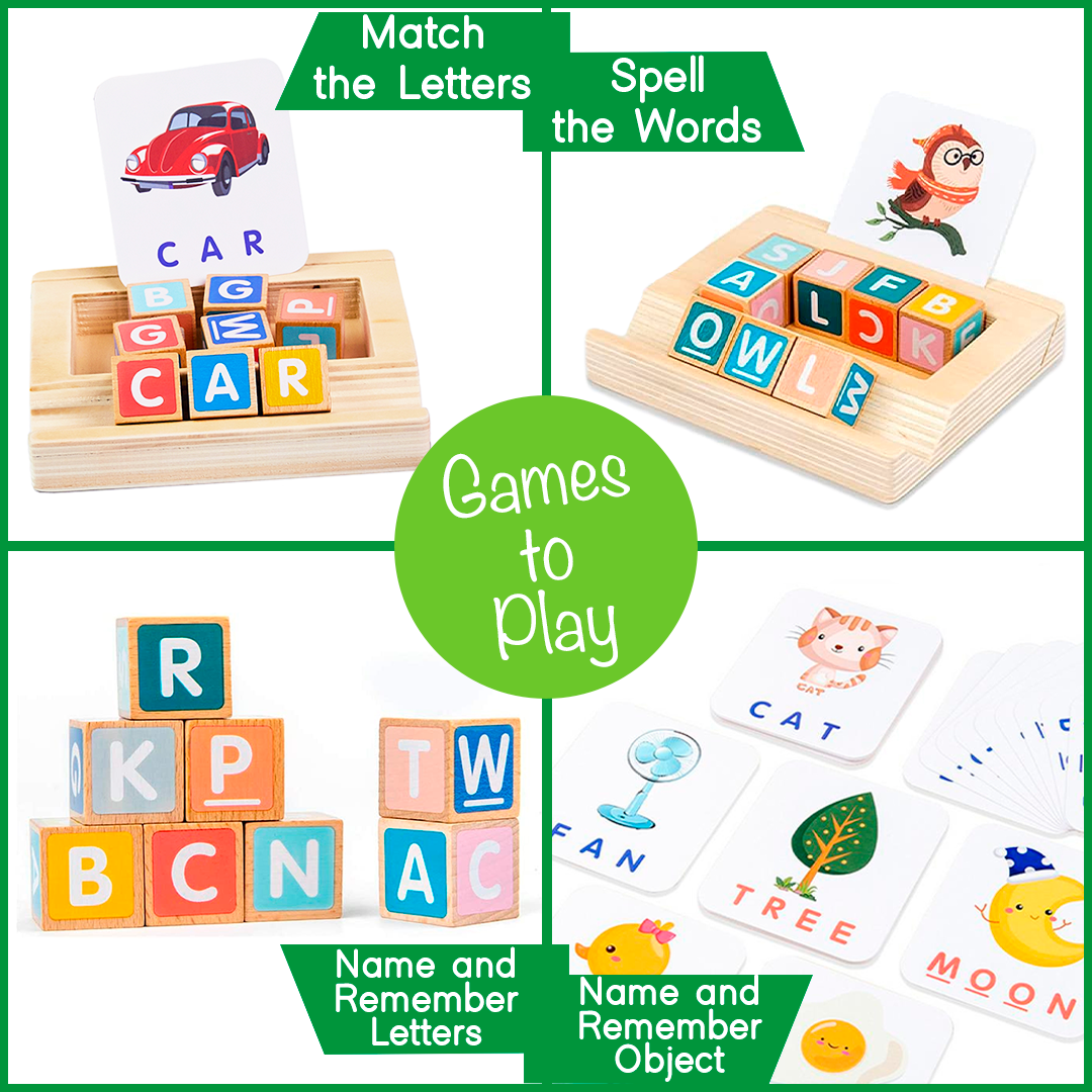 Panda Brothers Montessori Toy for Kids - Wooden Spelling Game