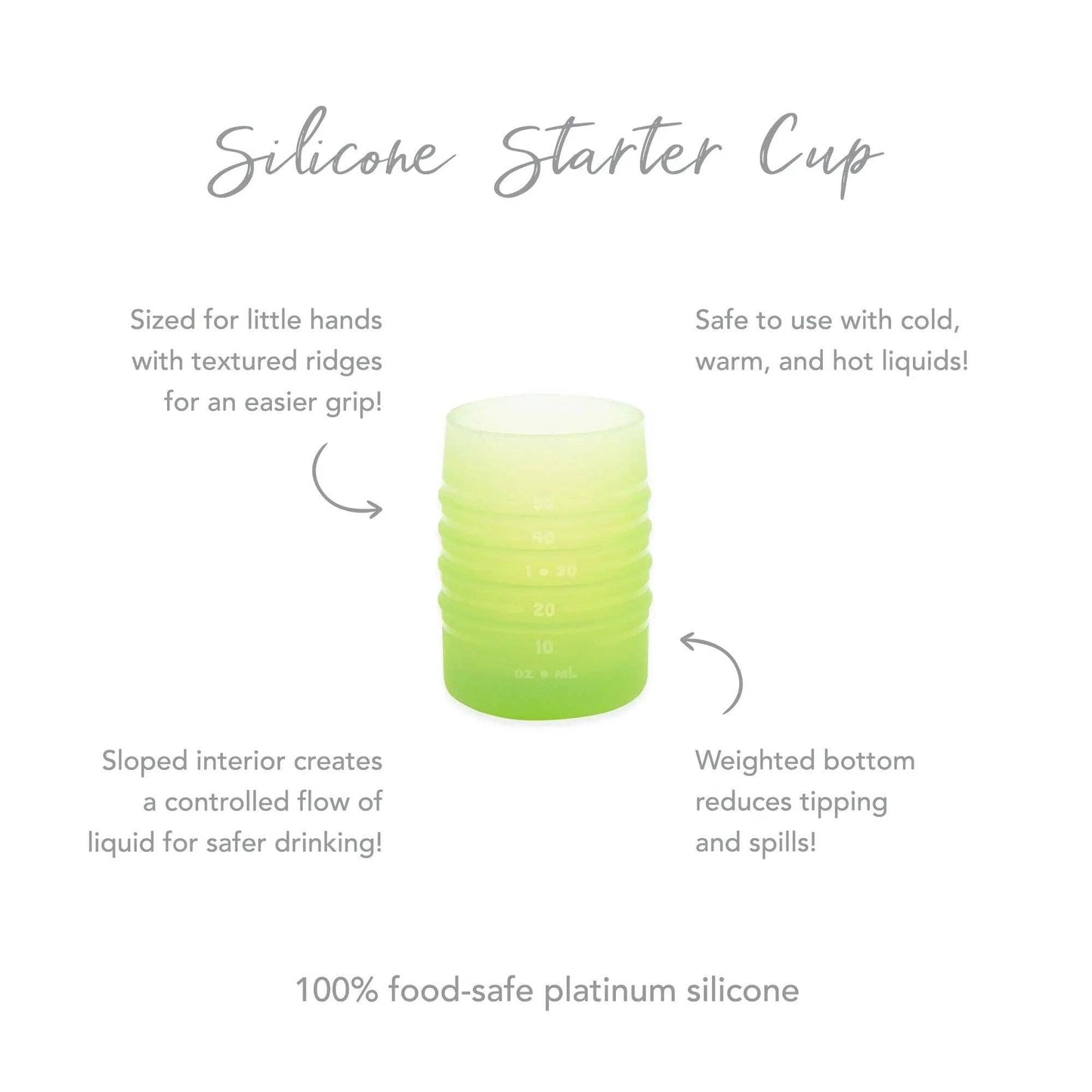 Bumkins Silicone Starter Cup: Sage