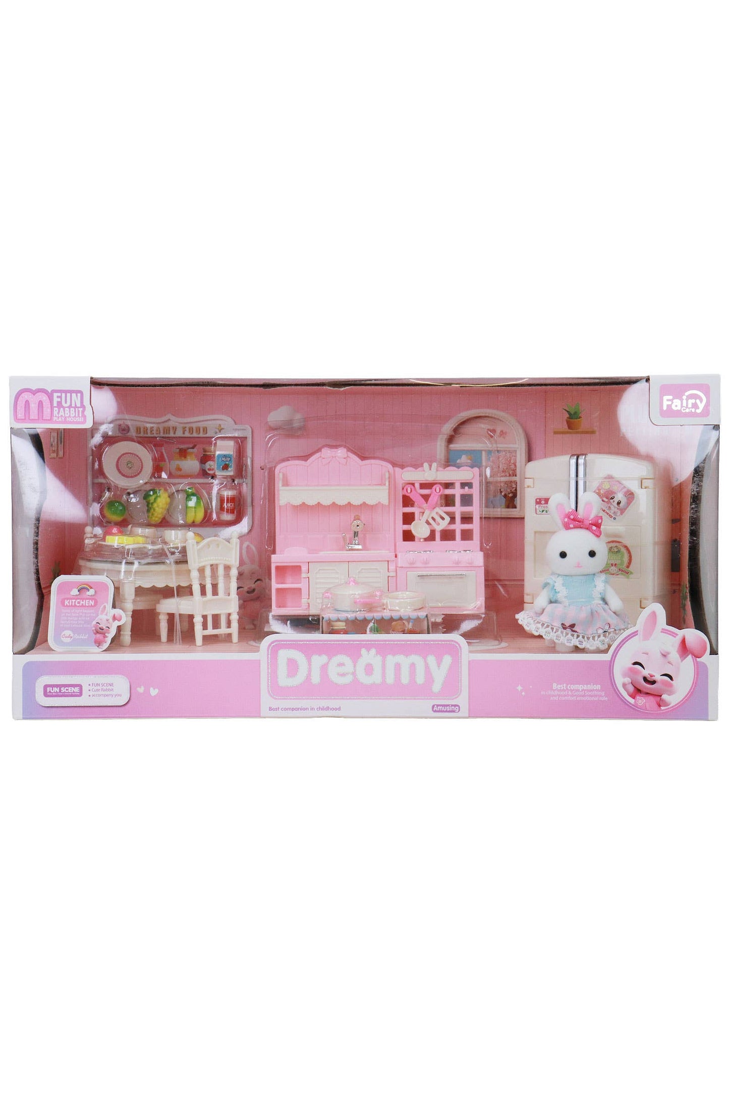 Mini Bunny Rabbit Girl Kitchen Pretend Play Set