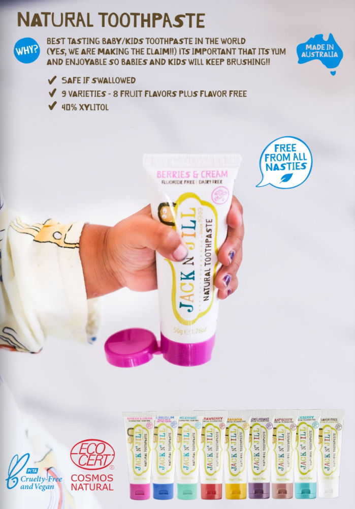 Jack N' Jill Natural Certified Kids Toothpaste Milkshake 50g