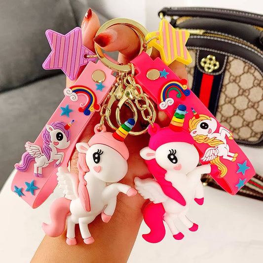 JSblueridge Cute Unicorn 3D Silicone Keychain in Bulk