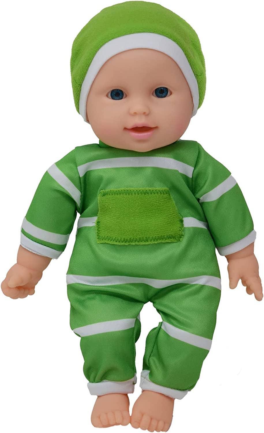 The New York Doll Collection 11" Doll Striped W/ Pacifier: Caucasian