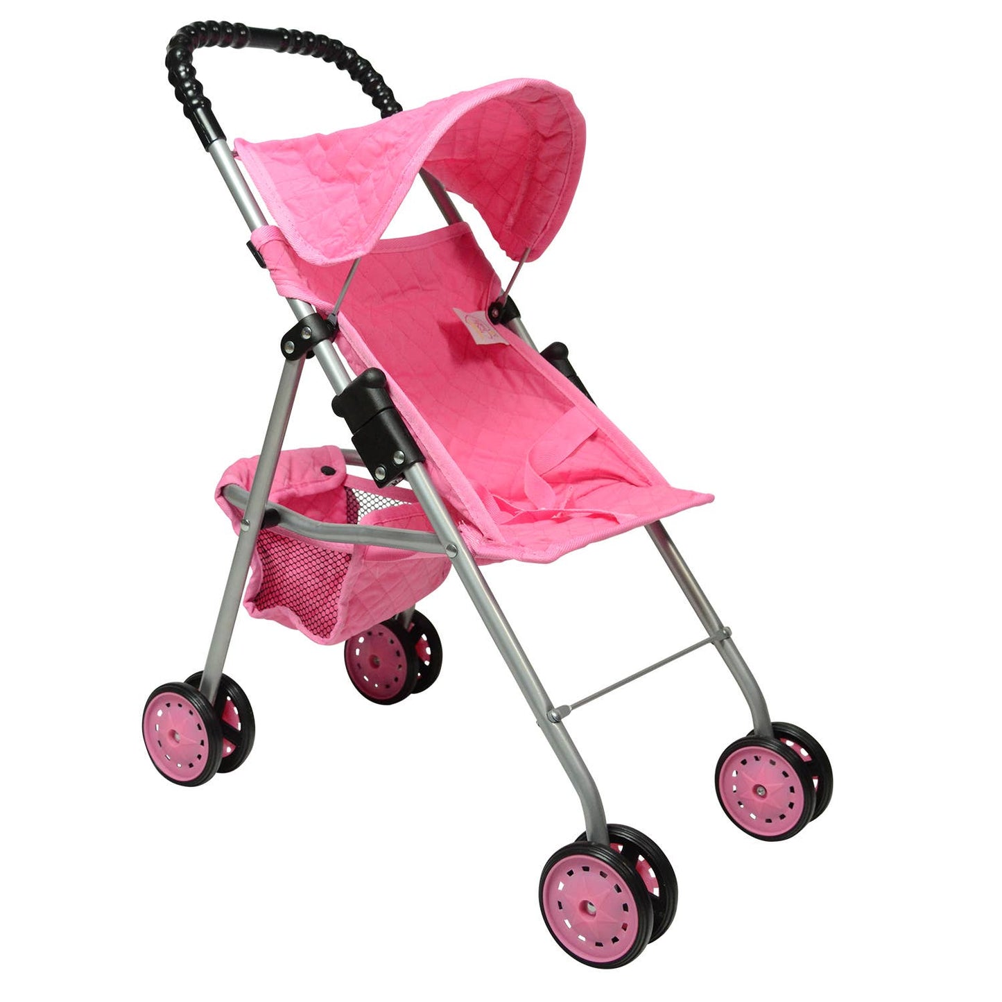 New York Dolls My First Doll Stroller with basket and hood pink hearts: Pink Unicorn