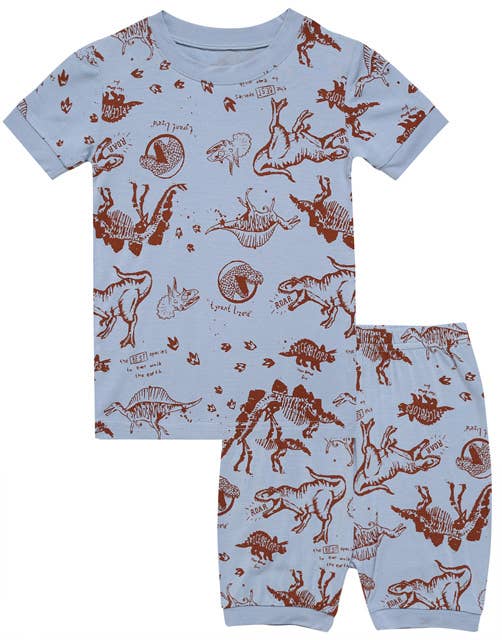 Vaenait Bamboo Dinosaur Museum Short Sleeve PJs