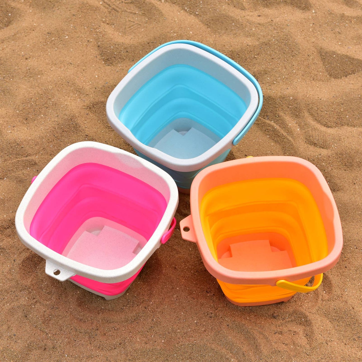 Fun Little Toys Collapsible Sand Buckets with Handle